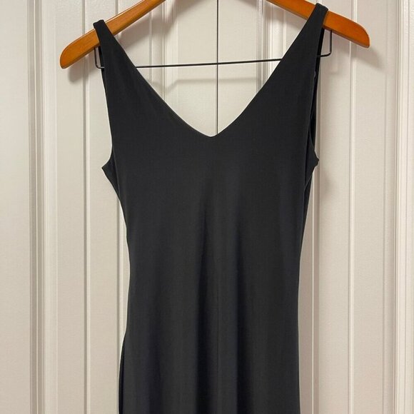 Vintage Draped V-neck Sleevless Dress Black – XS/S - Picture 5 of 11